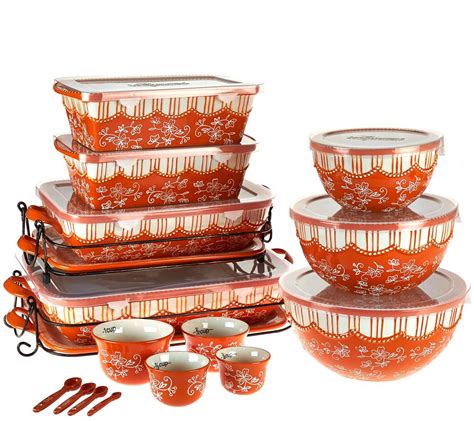 Temp-tations Floral Lace 20-piece Bakeware Set - Page 1 — QVC.com