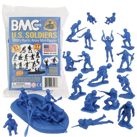 BMC Marx Plastic Army Men US Soldiers - Blue 31pc WW2 Figures - Made in USA - Walmart.com ...