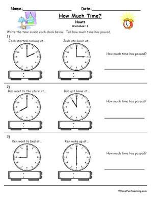 Clock, Telling Time Worksheet | Education World