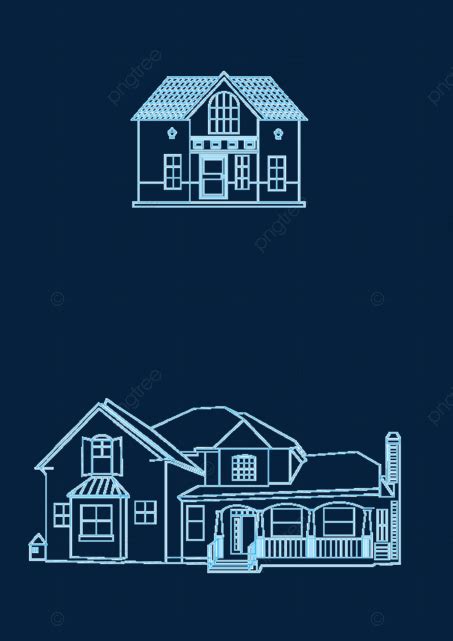 House Silhouette Villa Blue House, Blue House, Room Profile, Room PNG ...