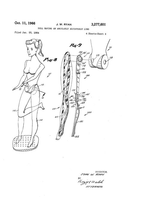 Patent US3277601 - Doll having an angularly adjustable limb | Dolls ...