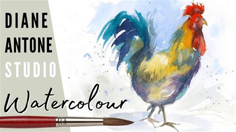 Loose Watercolour Rooster | Fun Colourful Step by Step Realtime ...