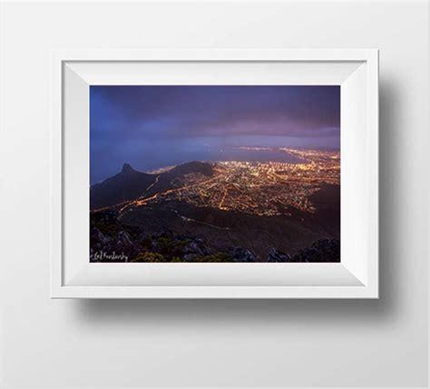 Cape Town Night View South Africa Photography South Africa - Etsy