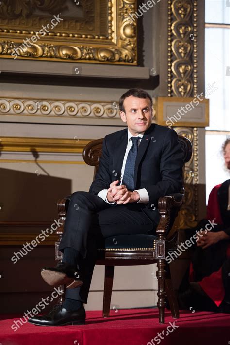 French President Emmanuel Macron Listens Speeches Editorial Stock Photo ...