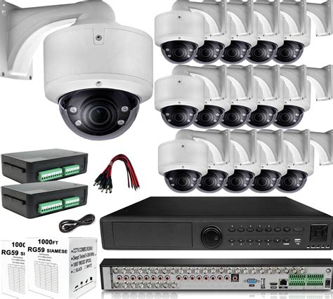 16 Camera BNC Coax Security System : (1) 32 Channel 8MP HD DVR + (16) 2.8-12mm Dome Cameras + (2 ...