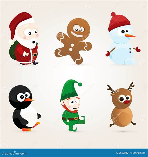 Cute Christmas Characters Stock Image - Image: 35508321