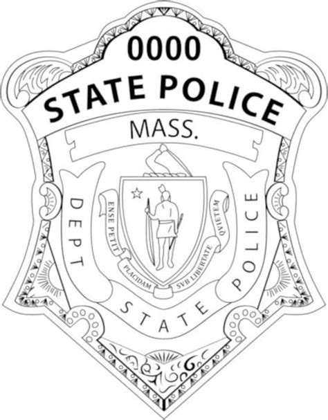 Massachusetts State Police Badge Vector DXF AI and SVG File - Etsy