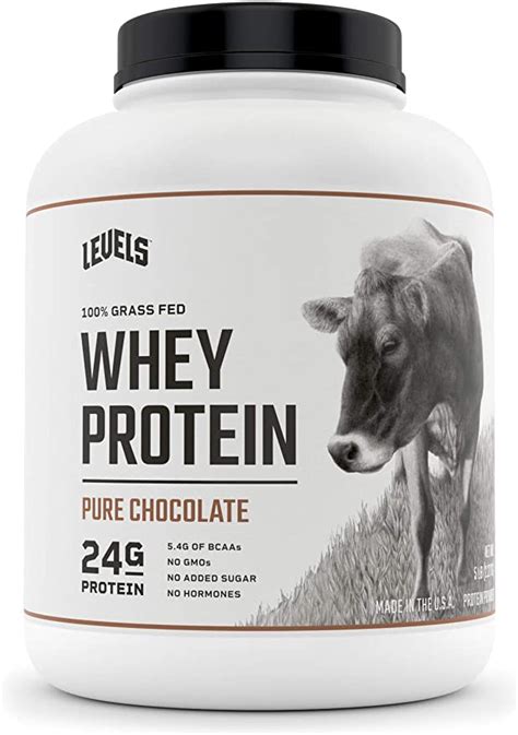 Levels Grass Fed 100% Whey Protein, No Hormones, Pure Chocolate, 2LB ...