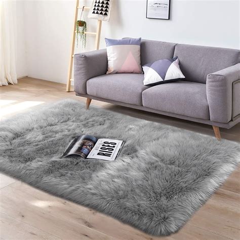 Lochas Super Soft Faux Sheepskin Fur Area Rugs for Bedroom Floor Shaggy ...