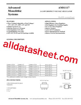 AMS1117 Datasheet(PDF) - Advanced Monolithic Systems