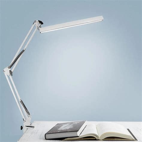 Panyz Office Desk Clamp Lamp 3 Level Dimmer Adjustable Swing Arm Architect LED Table Lamp with ...