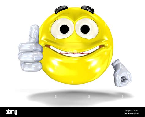 Happy smiley face, emoticon showing ok sign. On white Stock Photo - Alamy