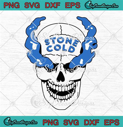 Stone Cold Steve Austin WWE SVG Distressed Blue Smoke Skull SVG PNG EPS ...