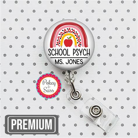 Personalized School Psychologist Badge Reel School | Etsy