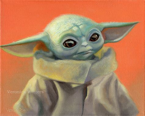 Grogu, baby Yoda fan art – Veronica Winters Painting