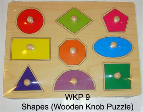 Wooden Knob Puzzle - "Shapes" - Educational Toys Online