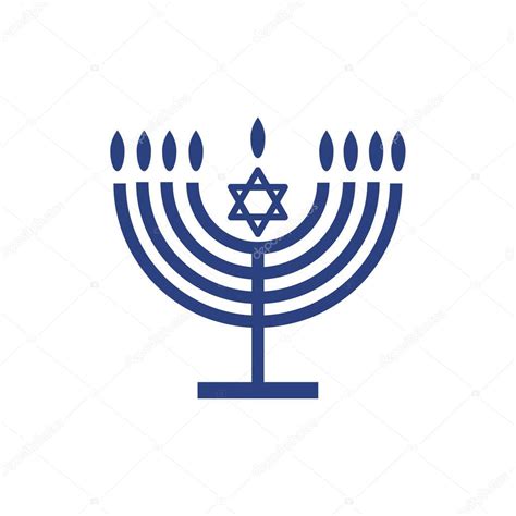 Hanukkah icon Menorah - candelabrum and candles sticker. Jewish holiday ...