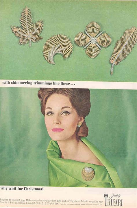 1964 - TRIFARI - ADS - "Ruè de la Pais collection" - With shimmering trimmings like these ...
