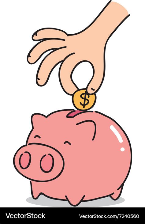 Cartoon piggy bank Royalty Free Vector Image - VectorStock