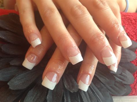 Full set of acrylic nails with white tips | Full set of acry… | Flickr