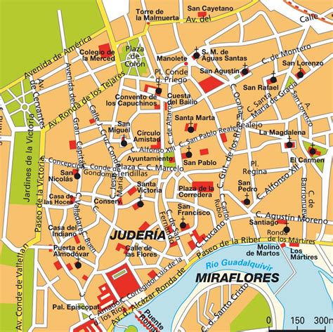 Map Cordoba, Andalucia, Spain. Maps and directions at hot-map.