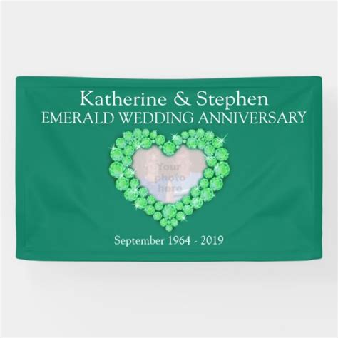 Emerald Wedding anniversary green banner | Zazzle