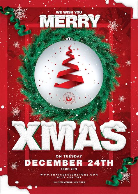 Christmas Eve Flyer Template V11 | Psd posters design for photoshop ...