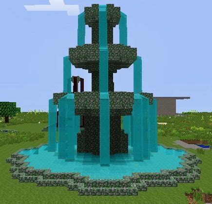 Minecraft Fountain Garden ` Minecraft Fountain - | Minecraft fountain, Minecraft building ...