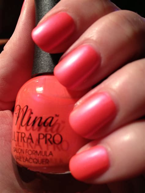 Nina Ultra Pro - Pearly Brights. A beautiful, bright, matte coral nail polish for spring and ...