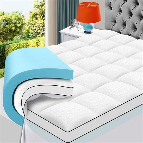 MASVIS Twin Size Dual Layer 4 Inch Memory Foam Mattress Topper, 2 Inch Gel Memory Foam and 2 ...