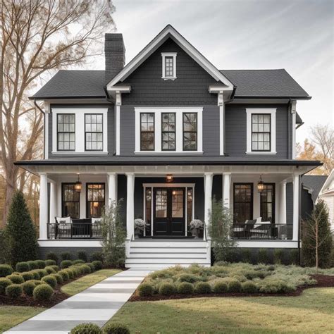 12+ Grey House with Black Trim Inspirations for a Striking Facade • 333+ Imag… | Gray house ...