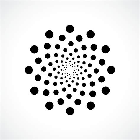 Black abstract vector circle frame halftone dots logo emblem design ...