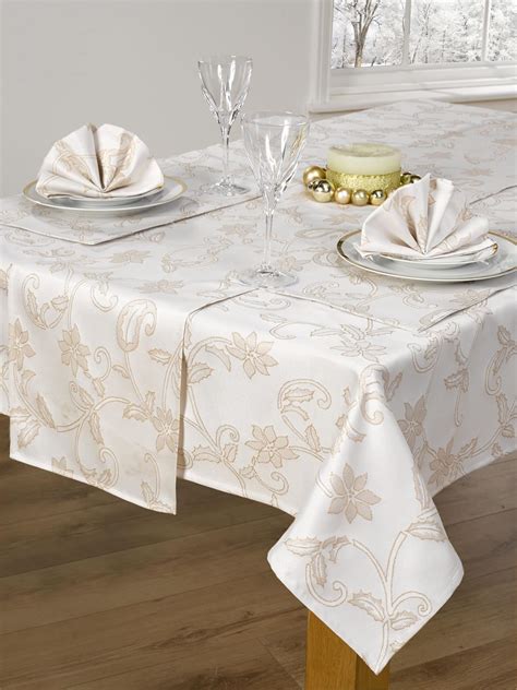 14 Piece Christmas Table Linen Set Cloth Napkins Runner Placemats 52" x 72"/90" | eBay