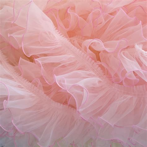 2 Yards Ruffle Lace Edge Trim Organza Pleated Ribbon Fabric Sewing Hem ...