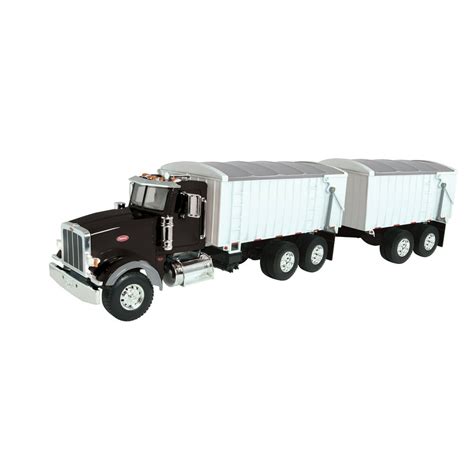 Big Farm Lights & Sounds Peterbilt 1:16 Model 367 Straight Truck W/ Grain Box & Grain Box Pup ...