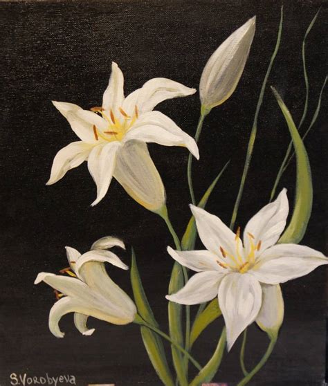 White Lily Painting