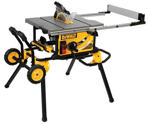 DEWALT Table Saw, Rolling Stand Type, 10 in Blade Dia., 5/8 in Arbor ...