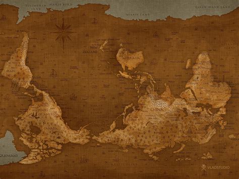 World Map - Upside Down by vladstudio on DeviantArt