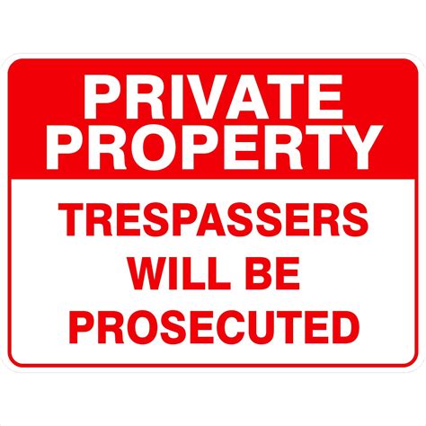 PRIVATE PROPERTY TRESPASSERS WILL BE PROSECUTED | Discount Safety Signs New Zealand