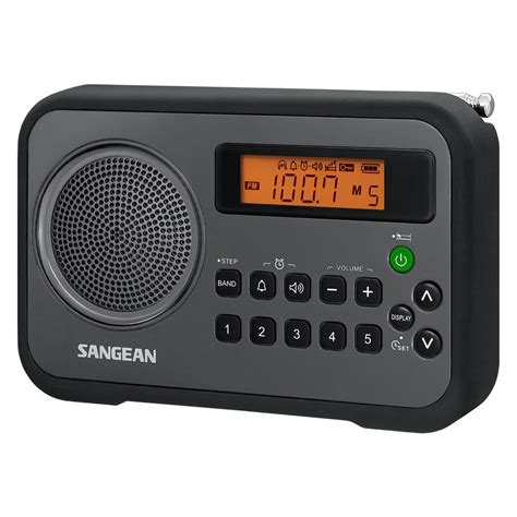 Sangean AM/FM/ Stereo Portable Digital Radio Alarm Clock with Protective Bumper-PR-D18BK - The ...