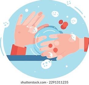 Hand Washing Steps Vector 2d Illustration Stock Vector (Royalty Free ...