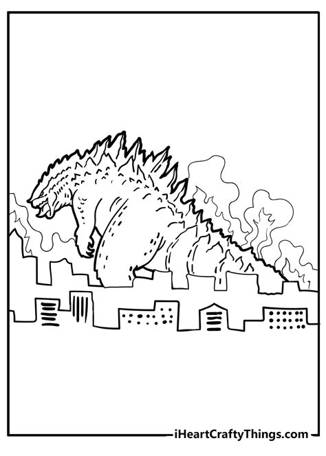 Coloring Pages Of Godzilla Coloring Home