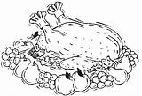 Thanksgiving Cooked Turkey Coloring Pages sketch template