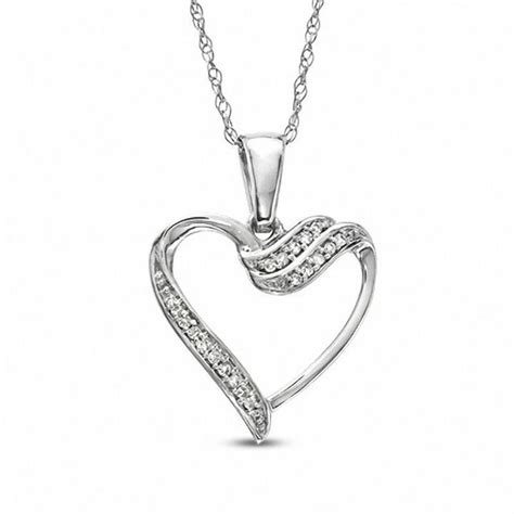 Zales Diamond Accent Heart Pendant in 10K White Gold Heart Pendant ...