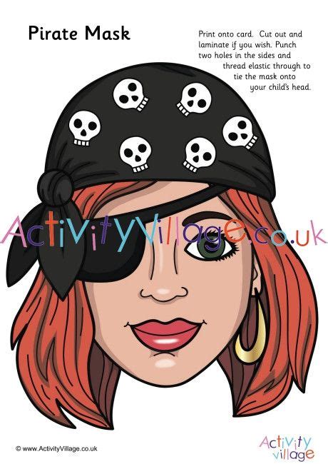 Pirate Mask Printable | Pirates, Mask, Pirate dress up