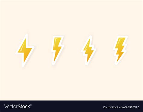 Lightning bolt signs yellow bolt Royalty Free Vector Image