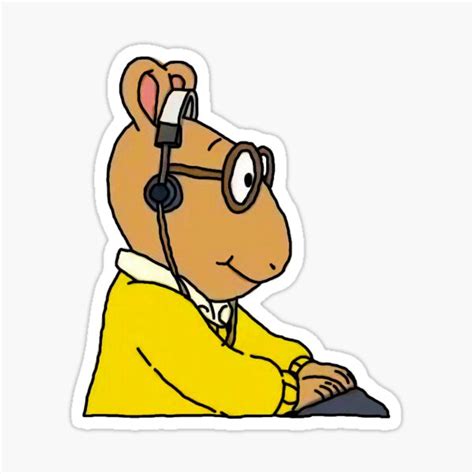 "Arthur Headphones Meme" Sticker for Sale by emmae11 | Redbubble