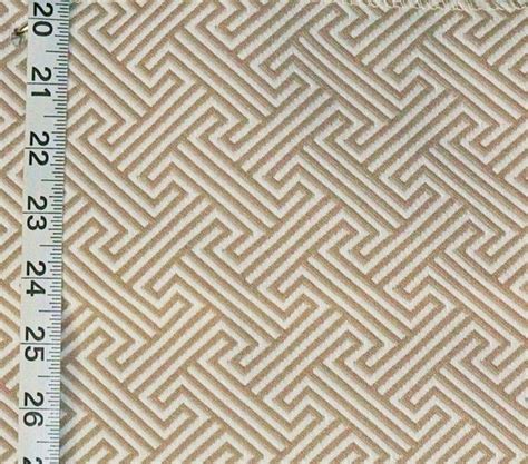 Tan Greek key fabric linen beige modern geometric reversible upholstery | Geometric fabric ...