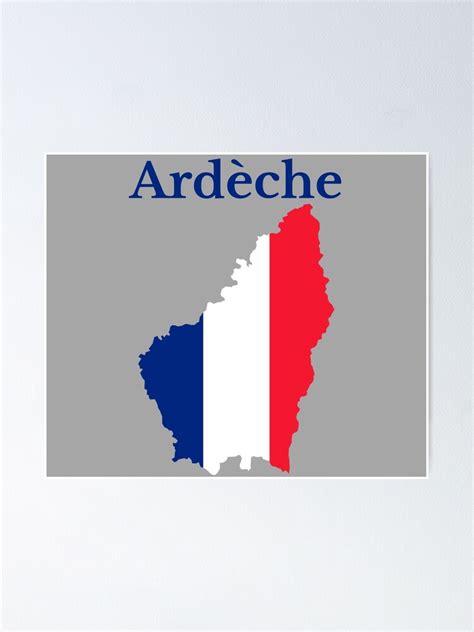 "Ardeche (Ardèche) Map, France, French Department" Poster by marosharaf ...