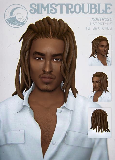 MONTROSE overgrown dreads hair for males at SimsTrouble » Sims 4 Updates